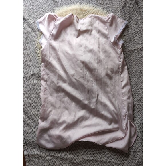 Jaclyn Smith VINTAGE Light Pink Lace Trim Nightgown Mid Length Cap Sleeve L - Picture 8 of 10